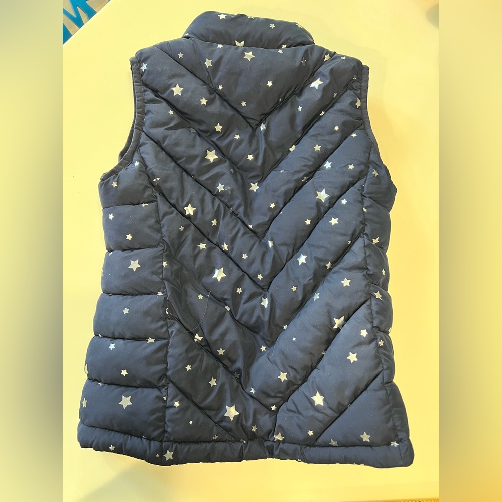 GAP Kids Puff Vest Blue Navy with Shiny silver stars Boy or Girl , like new